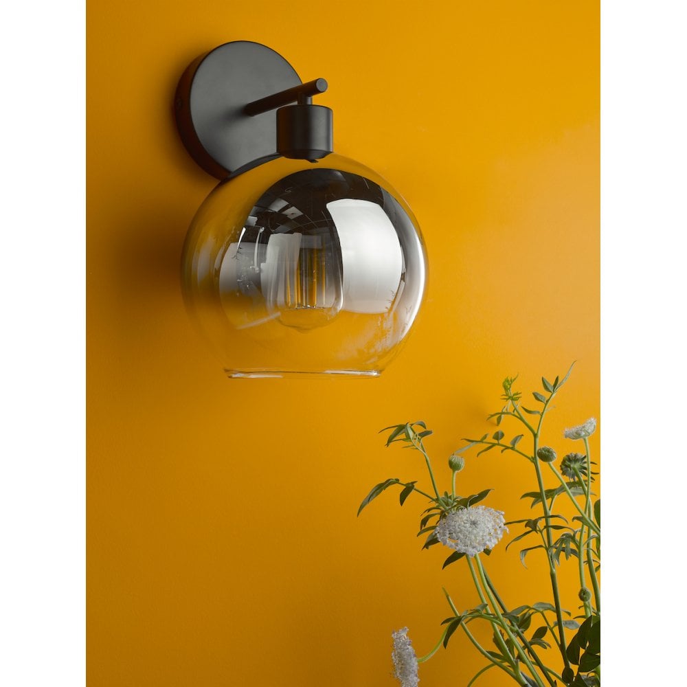 Lycia Wall  Light Matt Black and Smoked Ombre Glass