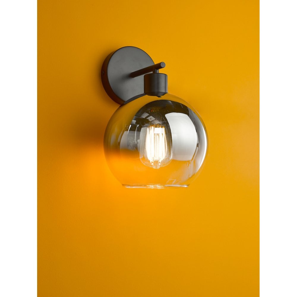 Lycia Wall  Light Matt Black and Smoked Ombre Glass