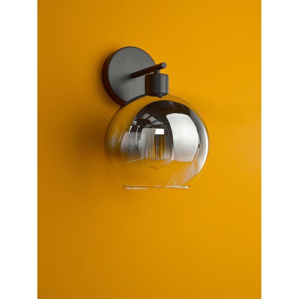 Lycia Wall  Light Matt Black and Smoked Ombre Glass