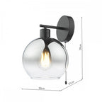 LYC0722 Lycia Wall Light Matt Black and Smoked Ombre Glass