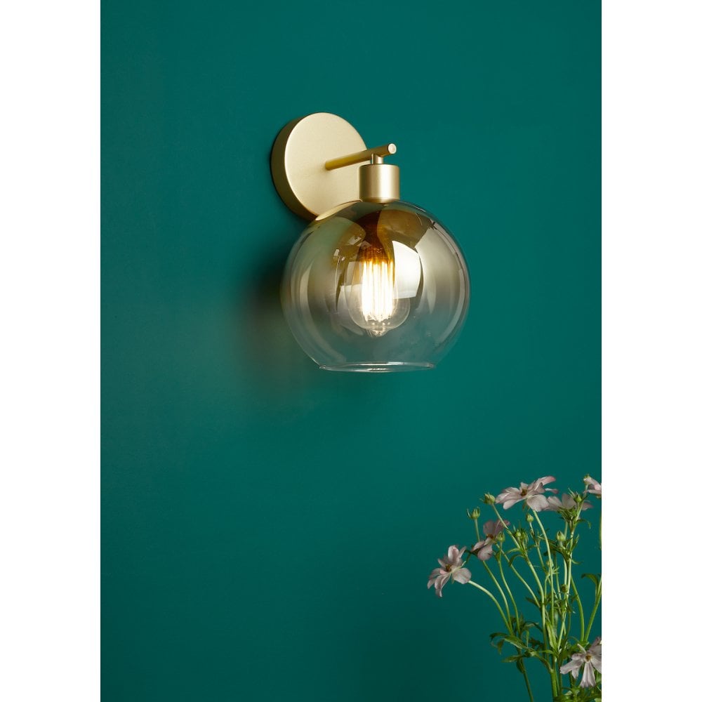 Lycia Wall  Light Satin Gold and Gold Ombre Glass