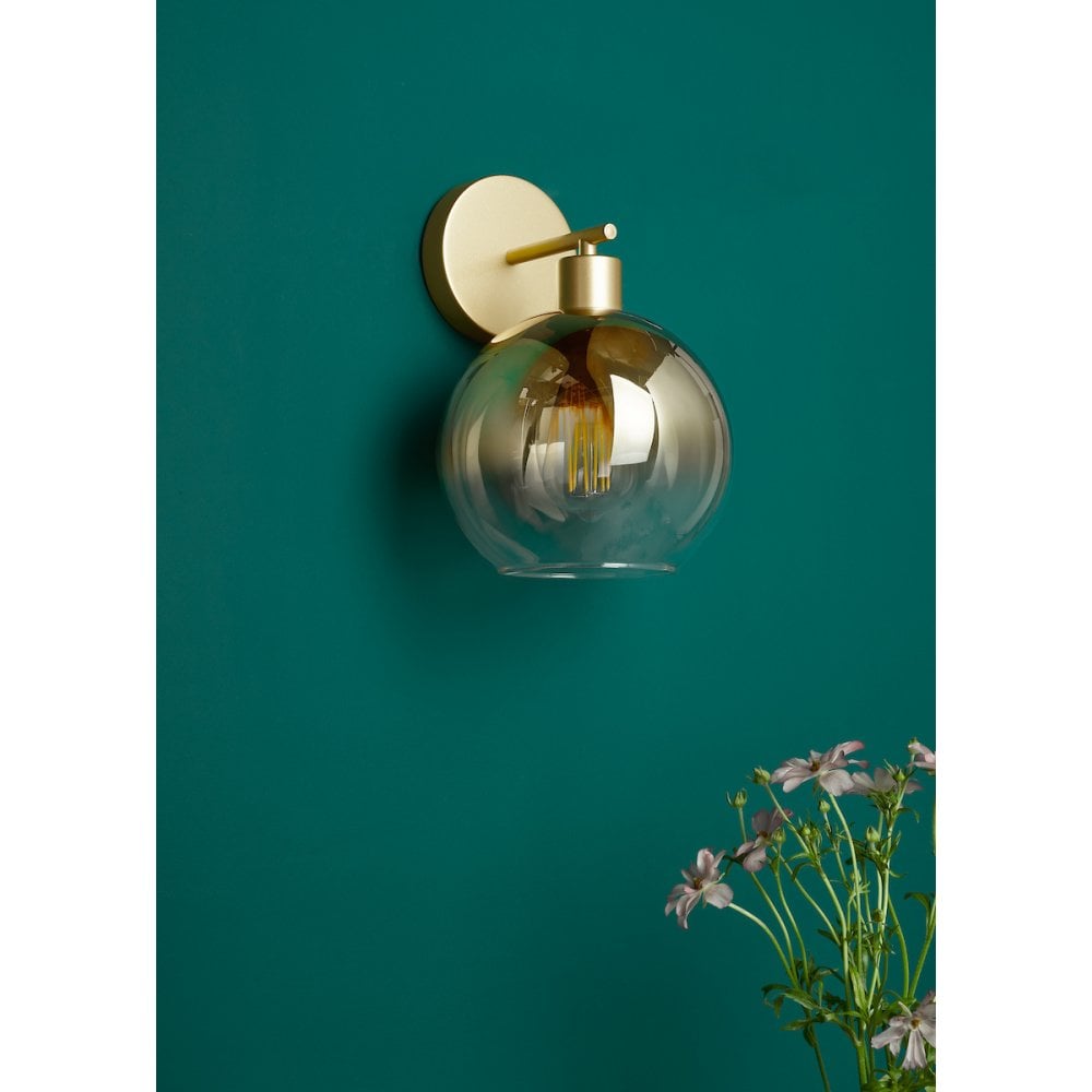 Lycia Wall  Light Satin Gold and Gold Ombre Glass