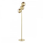 LYC4935 Lycia 3 Light Floor Lamp Satin Gold and Gold Ombre Glass