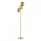 LYC4935 Lycia 3 Light Floor Lamp Satin Gold and Gold Ombre Glass