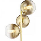 LYC4935 Lycia 3 Light Floor Lamp Satin Gold and Gold Ombre Glass
