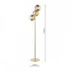 LYC4935 Lycia 3 Light Floor Lamp Satin Gold and Gold Ombre Glass