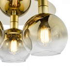 LYC5335 Lycia 3 Light Flush Satin Gold and Gold Ombre Glass