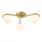 ORL5335 Orlena 3 Light Flush Satin Gold and Opal Glass