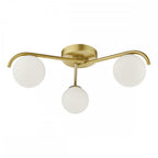 ORL5335 Orlena 3 Light Flush Satin Gold and Opal Glass