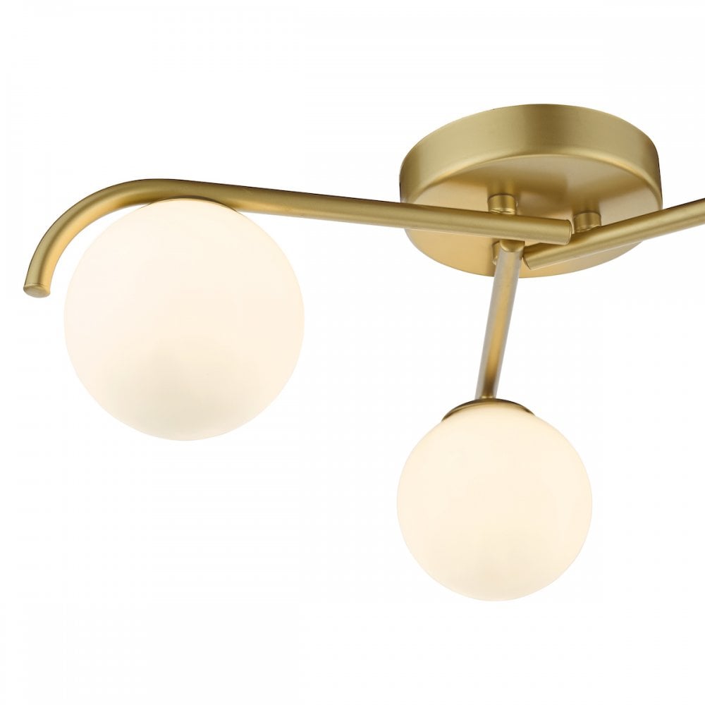 ORL5335 Orlena 3 Light Flush Satin Gold and Opal Glass