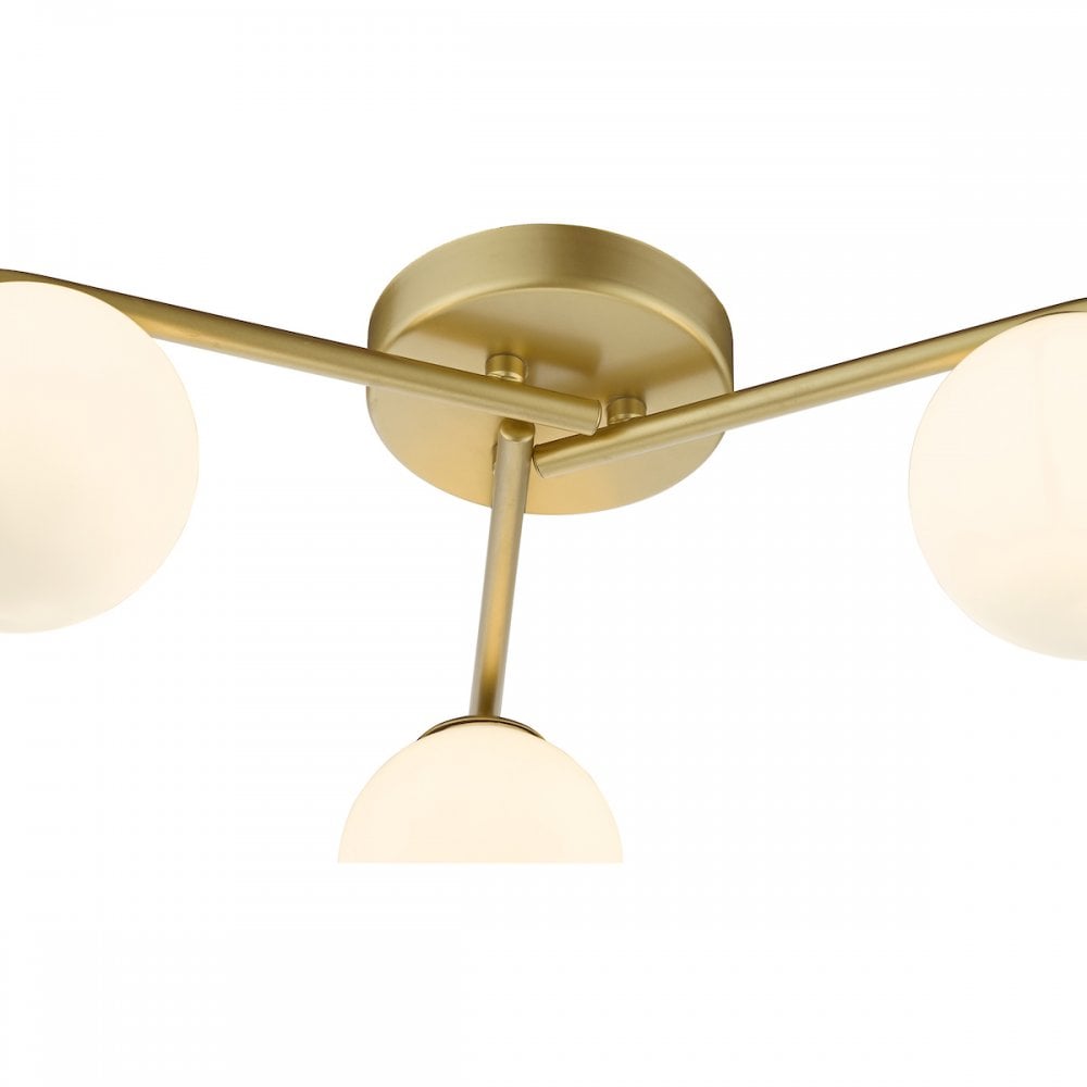 ORL5335 Orlena 3 Light Flush Satin Gold and Opal Glass