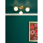 ORL5335 Orlena 3 Light Flush Satin Gold and Opal Glass