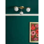 ORL5335 Orlena 3 Light Flush Satin Gold and Opal Glass