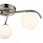 ORL5346 Orlena 3 Light Flush Satin Chrome and Opal Glass