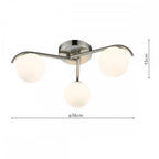 ORL5346 Orlena 3 Light Flush Satin Chrome and Opal Glass