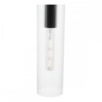 RUB0122 Ruben Pendant Satin Black and Ribbed Glass