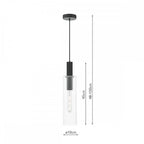 RUB0122 Ruben Pendant Satin Black and Ribbed Glass