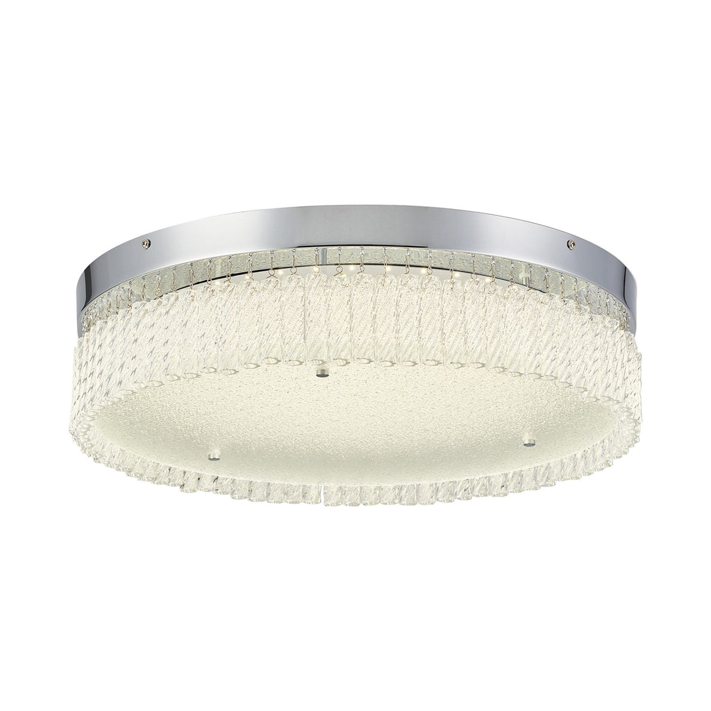 IL80056 Aiden 50cm Round Flush Ceiling 30W LED Polished Chrome/Glass