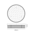 IL80056 Aiden 50cm Round Flush Ceiling 30W LED Polished Chrome/Glass