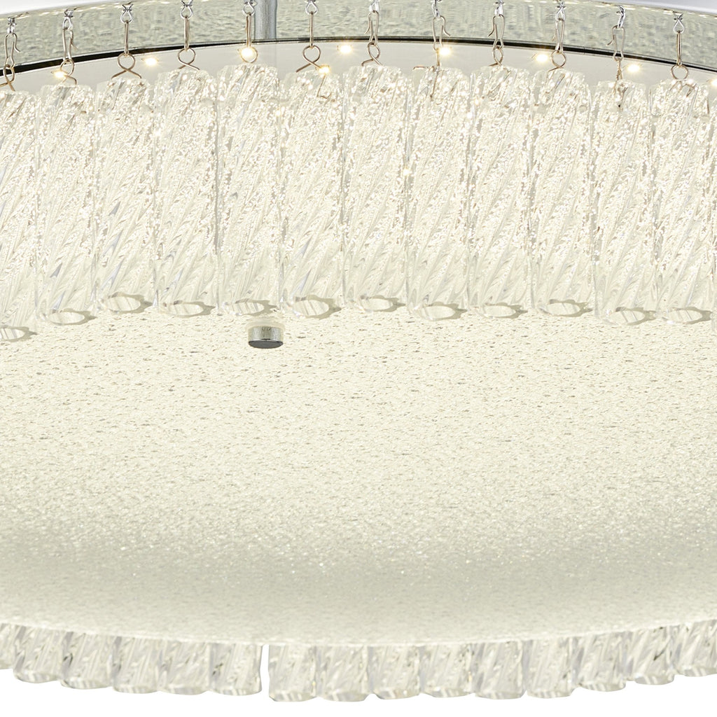 IL80056 Aiden 50cm Round Flush Ceiling 30W LED Polished Chrome/Glass