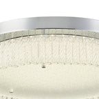 IL80056 Aiden 50cm Round Flush Ceiling 30W LED Polished Chrome/Glass