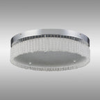 IL80056 Aiden 50cm Round Flush Ceiling 30W LED Polished Chrome/Glass