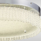 IL80056 Aiden 50cm Round Flush Ceiling 30W LED Polished Chrome/Glass