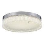 IL80057 Aiden 60cm Round Flush Ceiling 40W LED Remote Control Polished Chrome/Glass