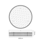 IL80057 Aiden 60cm Round Flush Ceiling 40W LED Remote Control Polished Chrome/Glass