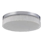 IL80057 Aiden 60cm Round Flush Ceiling 40W LED Remote Control Polished Chrome/Glass