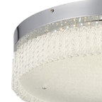 IL80057 Aiden 60cm Round Flush Ceiling 40W LED Remote Control Polished Chrome/Glass