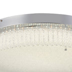 IL80057 Aiden 60cm Round Flush Ceiling 40W LED Remote Control Polished Chrome/Glass