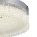 IL80057 Aiden 60cm Round Flush Ceiling 40W LED Remote Control Polished Chrome/Glass