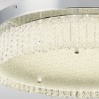 IL80057 Aiden 60cm Round Flush Ceiling 40W LED Remote Control Polished Chrome/Glass