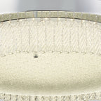 IL80057 Aiden 60cm Round Flush Ceiling 40W LED Remote Control Polished Chrome/Glass