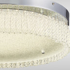 IL80057 Aiden 60cm Round Flush Ceiling 40W LED Remote Control Polished Chrome/Glass