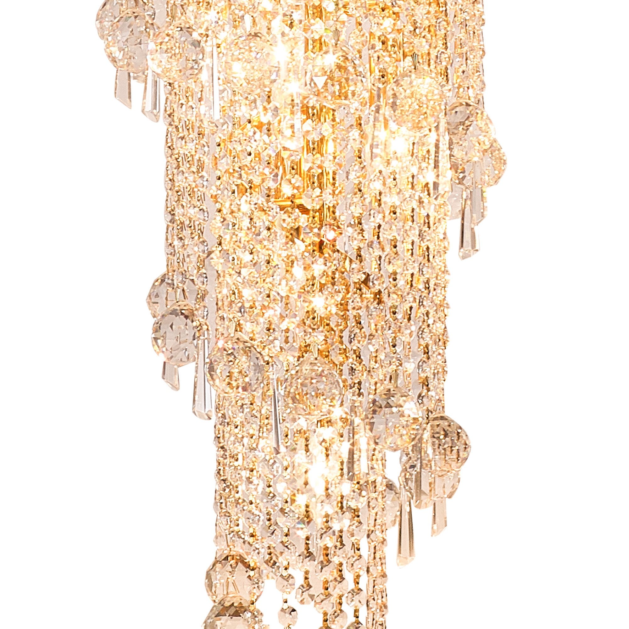 IL32116 Alexandra Pendant 4 Layer Spiral 25 Light E14 Gold/Crystal