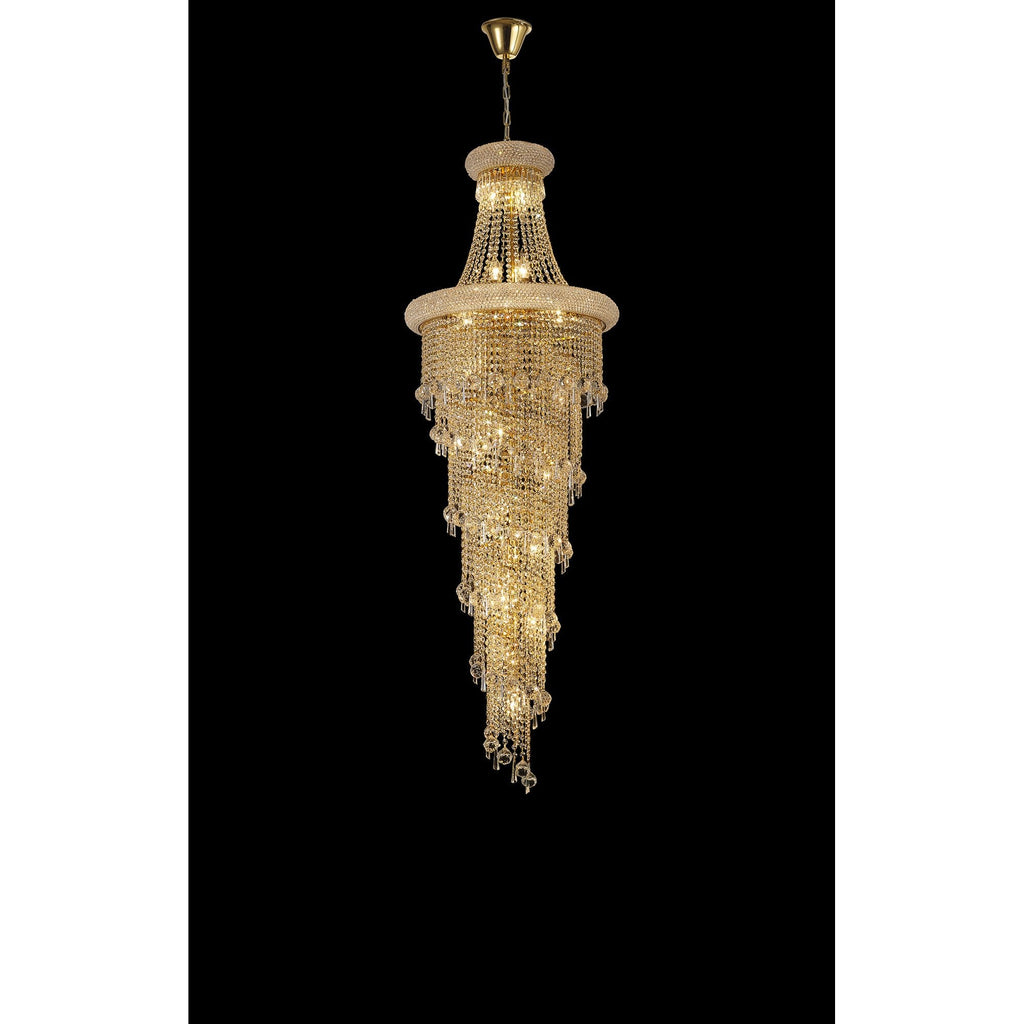 IL32116 Alexandra Pendant 4 Layer Spiral 25 Light E14 Gold/Crystal