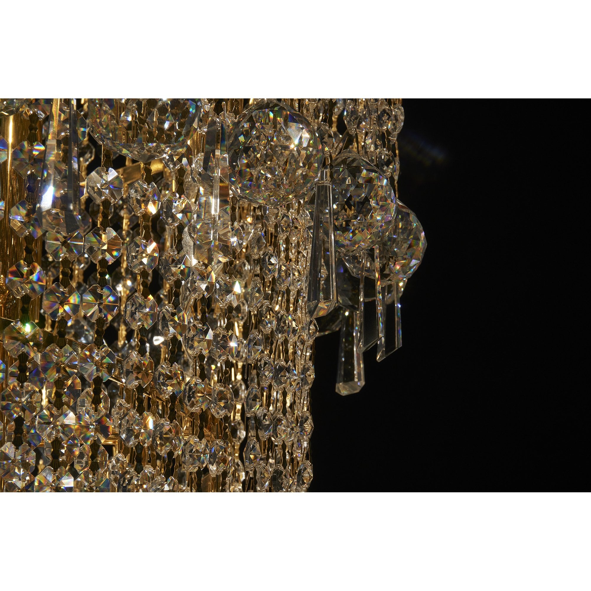 IL32116 Alexandra Pendant 4 Layer Spiral 25 Light E14 Gold/Crystal