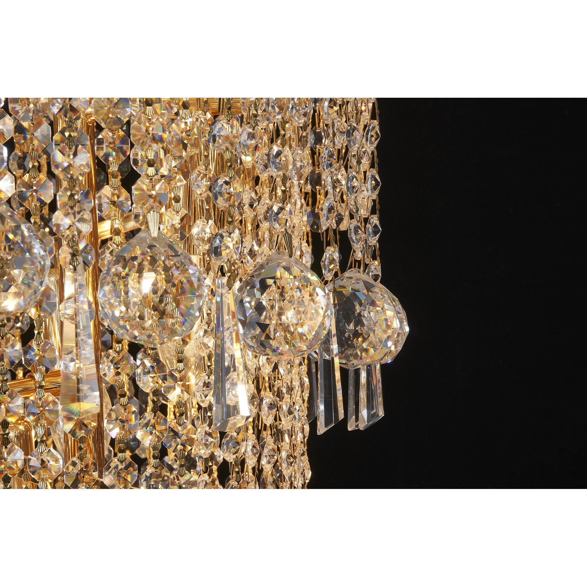 IL32116 Alexandra Pendant 4 Layer Spiral 25 Light E14 Gold/Crystal
