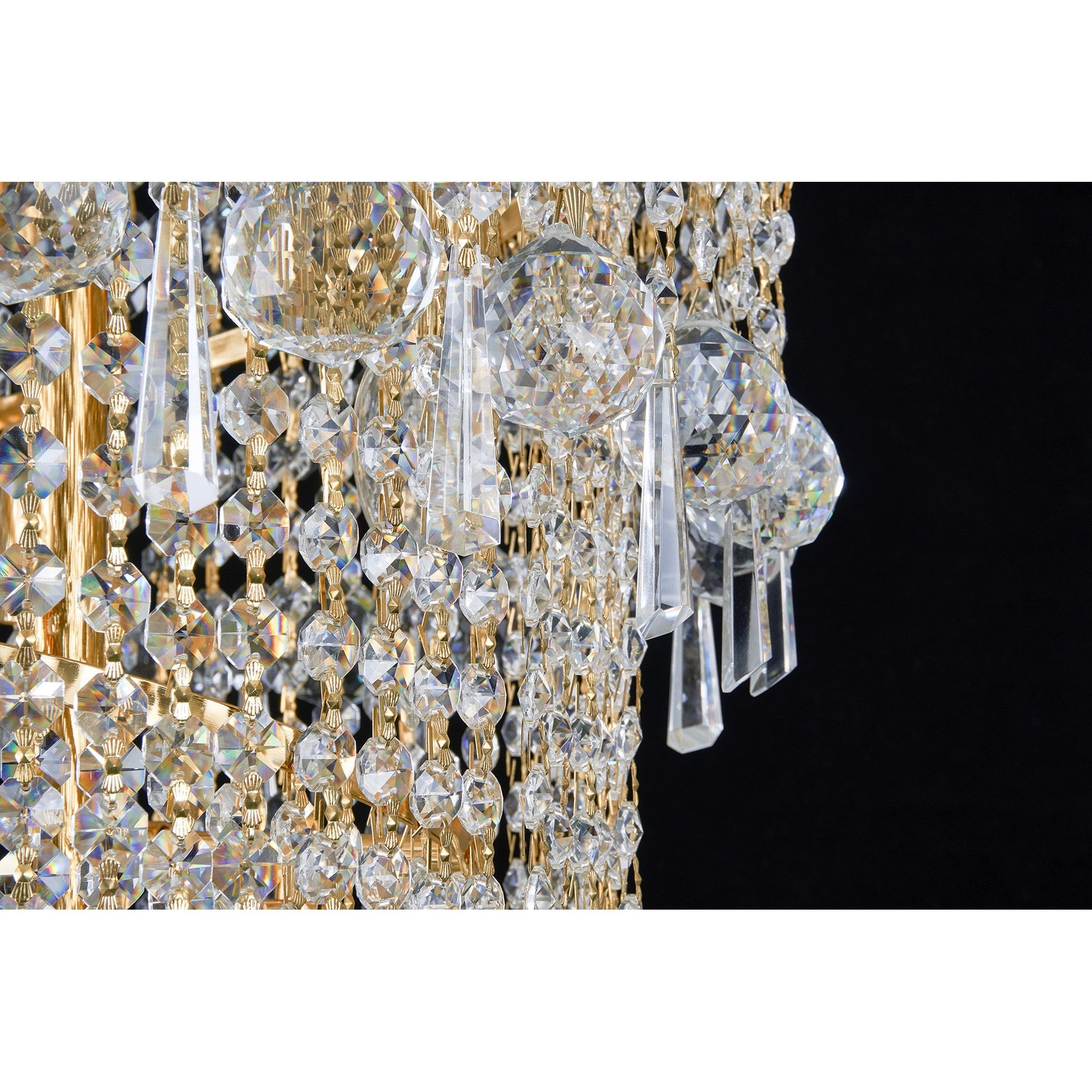 IL32116 Alexandra Pendant 4 Layer Spiral 25 Light E14 Gold/Crystal