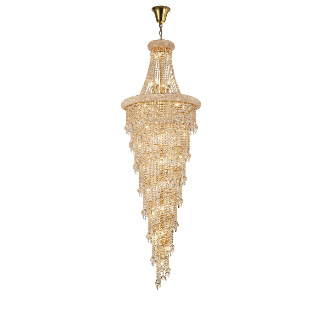 IL32117 Alexandra Pendant 4 Layer Spiral 49 Light E14 Gold/Crystal