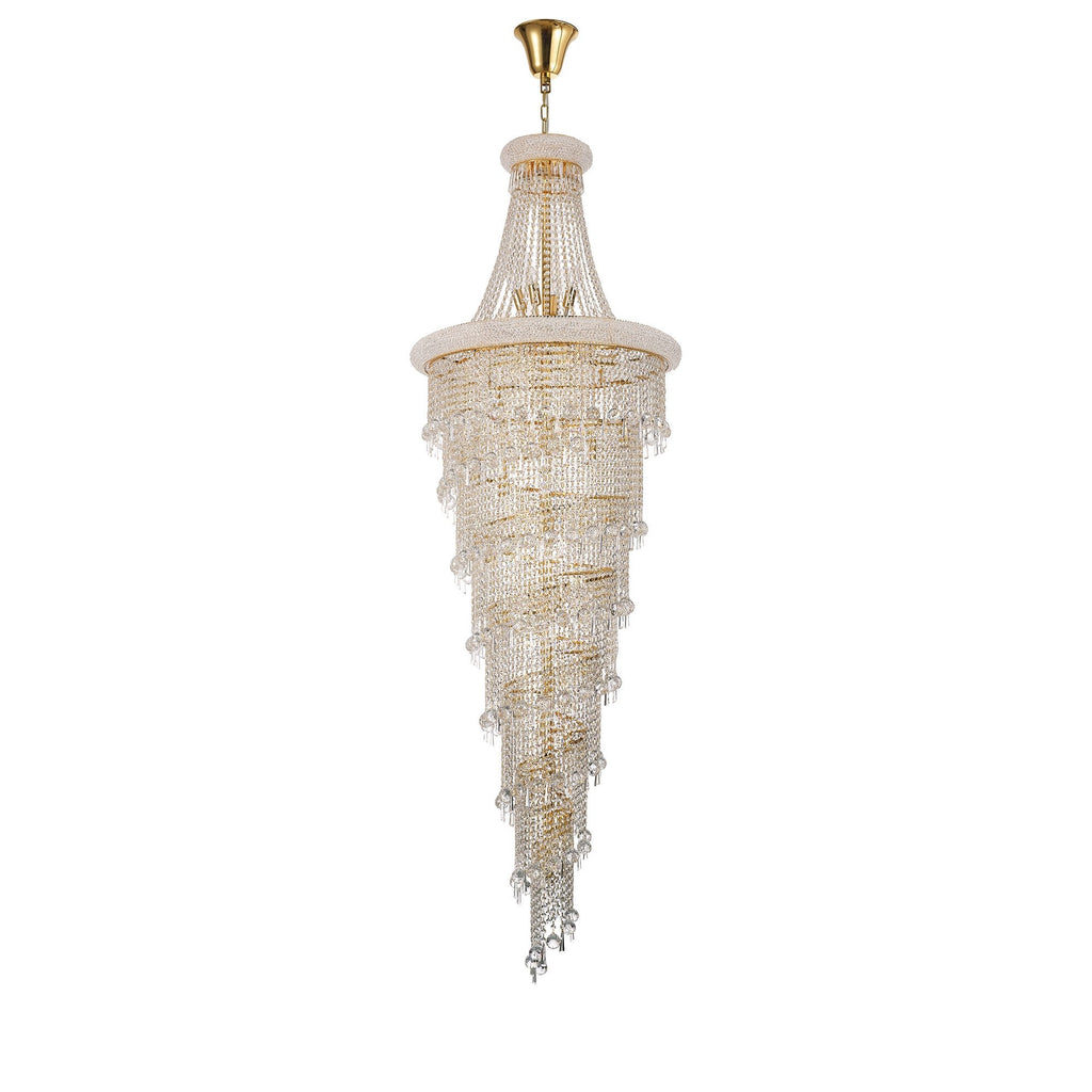 IL32117 Alexandra Pendant 4 Layer Spiral 49 Light E14 Gold/Crystal