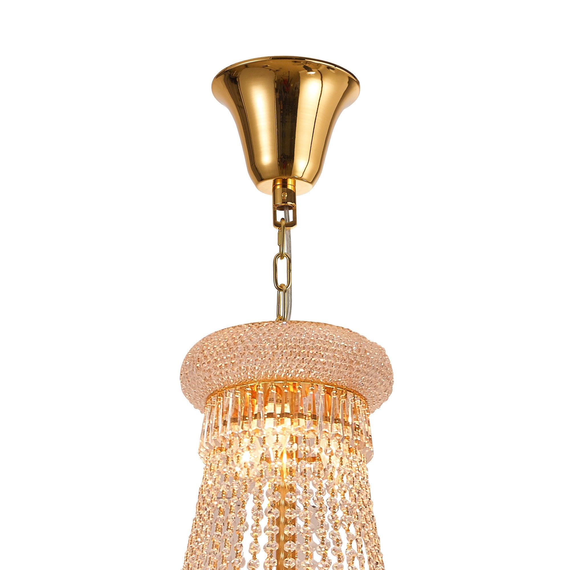 IL32117 Alexandra Pendant 4 Layer Spiral 49 Light E14 Gold/Crystal