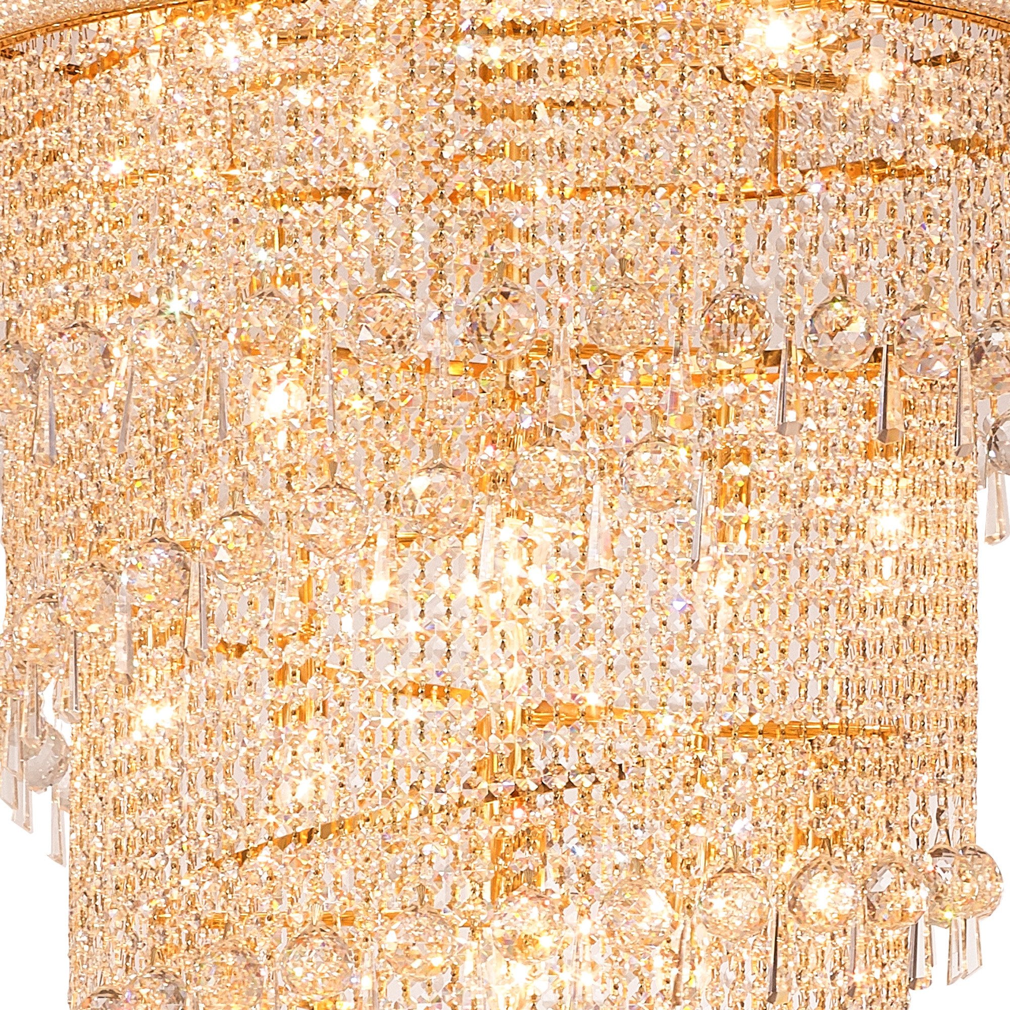 IL32117 Alexandra Pendant 4 Layer Spiral 49 Light E14 Gold/Crystal