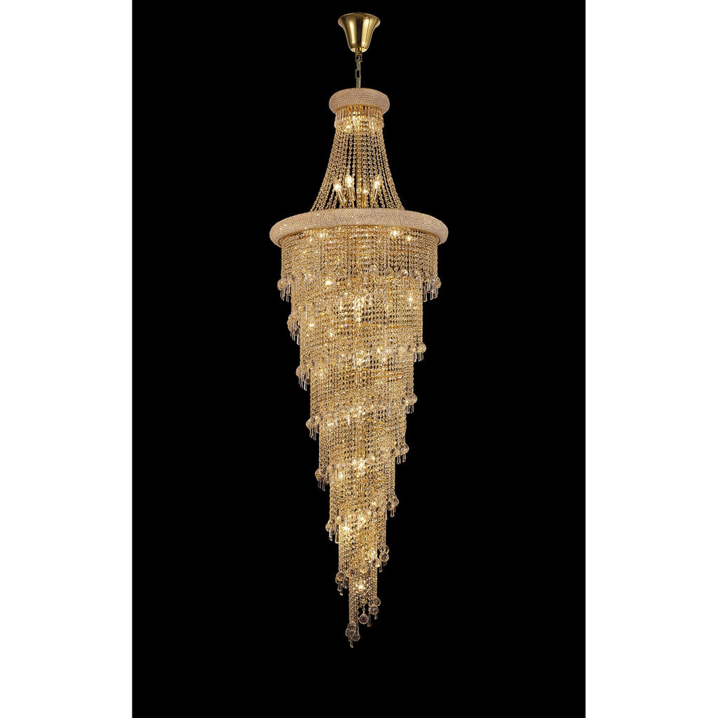 IL32117 Alexandra Pendant 4 Layer Spiral 49 Light E14 Gold/Crystal