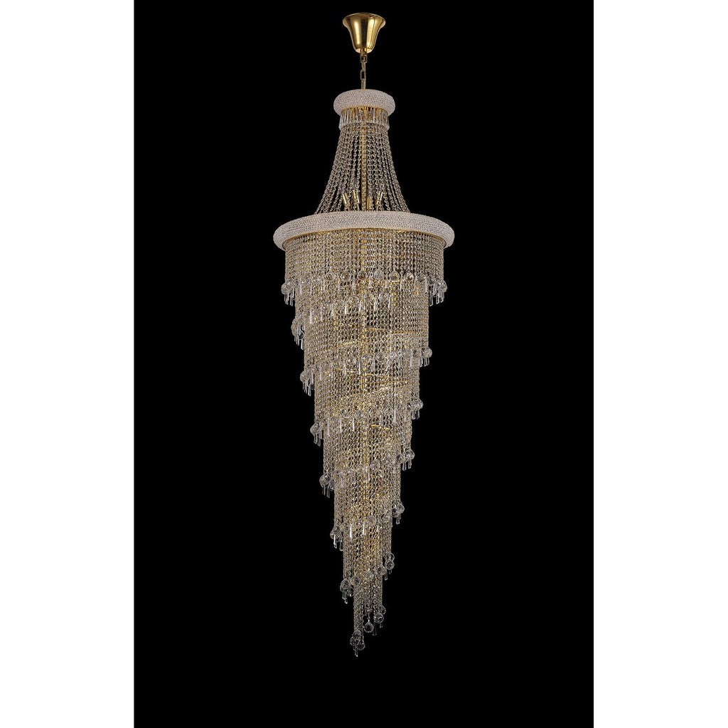 IL32117 Alexandra Pendant 4 Layer Spiral 49 Light E14 Gold/Crystal