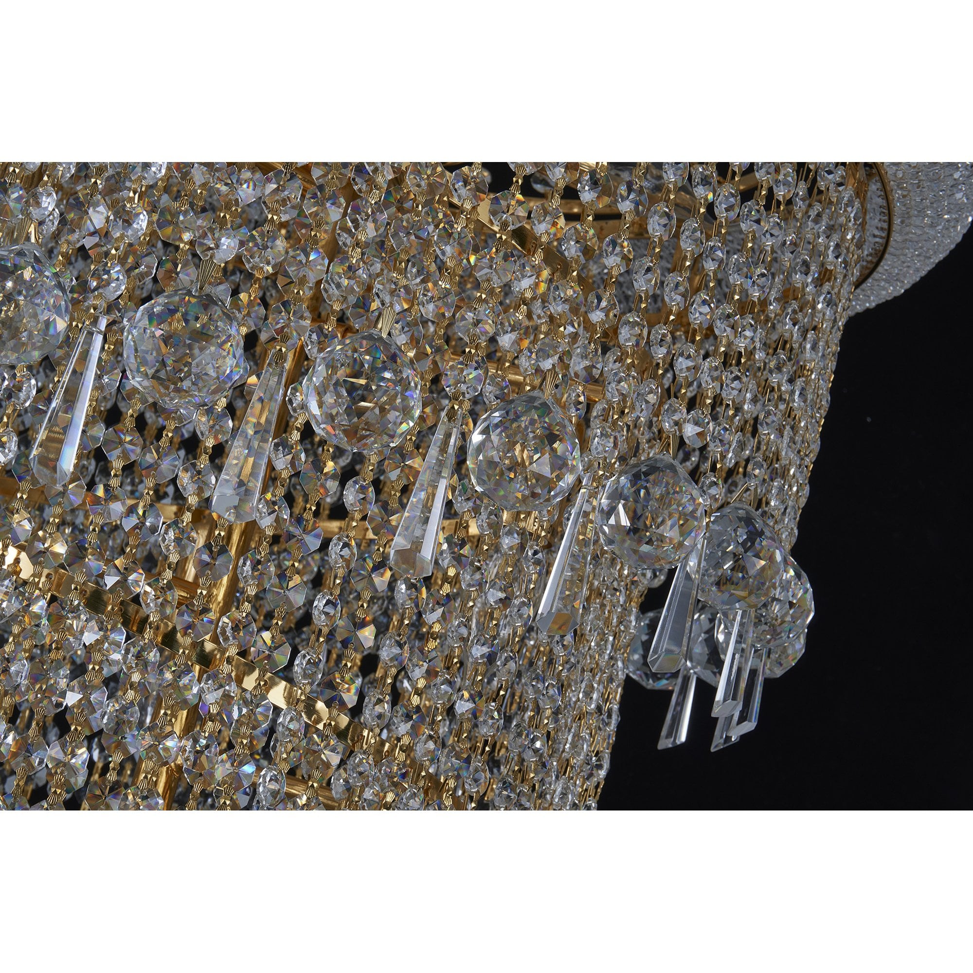 IL32117 Alexandra Pendant 4 Layer Spiral 49 Light E14 Gold/Crystal