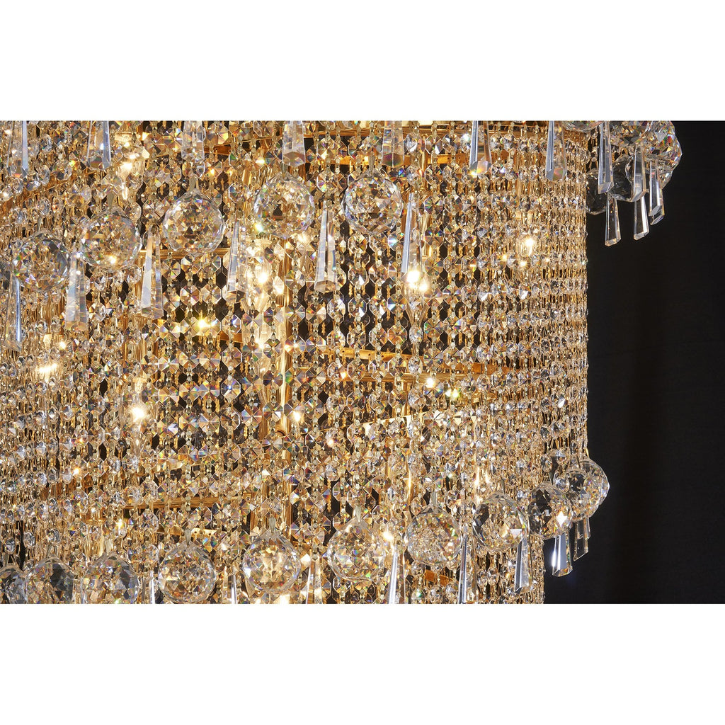 IL32117 Alexandra Pendant 4 Layer Spiral 49 Light E14 Gold/Crystal