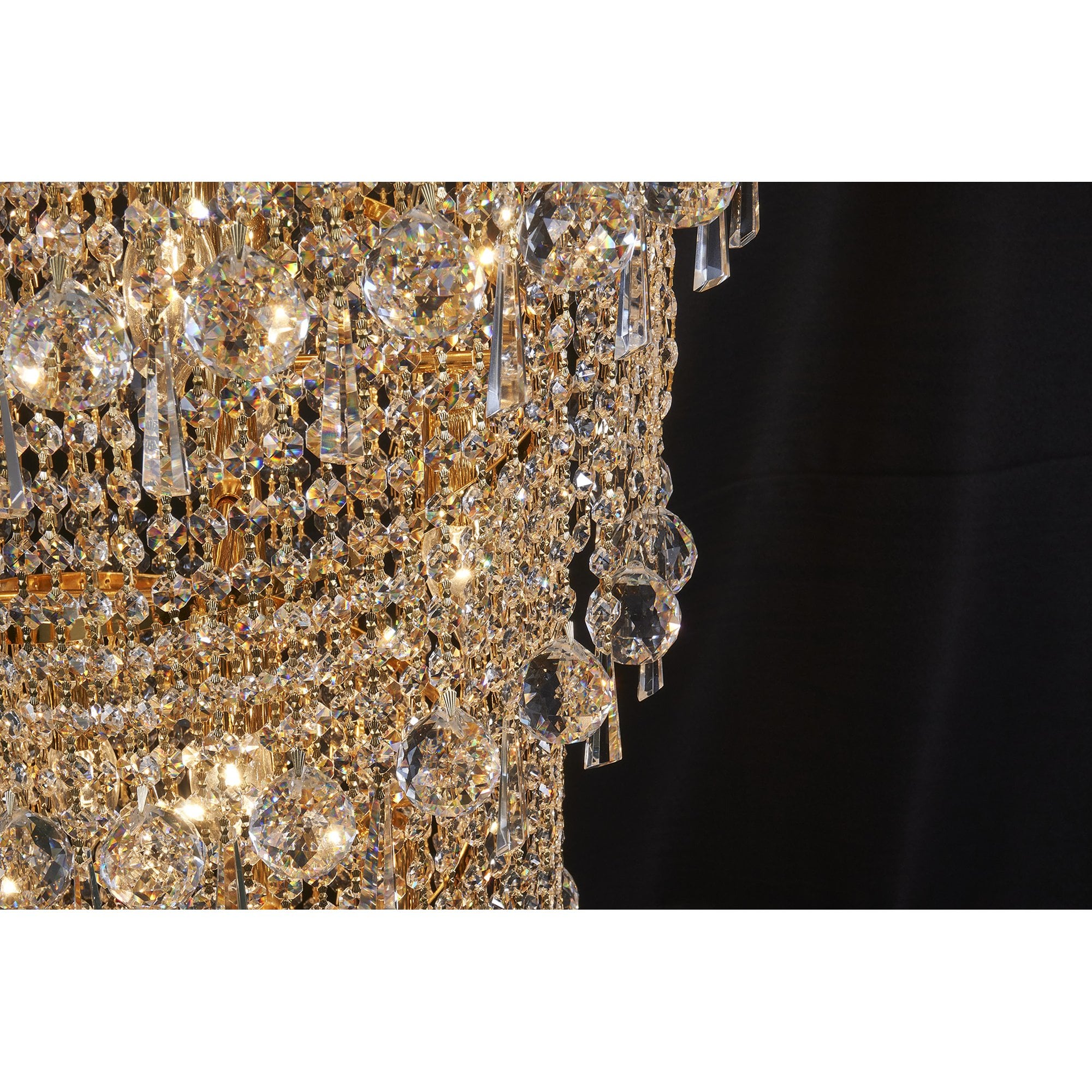 IL32117 Alexandra Pendant 4 Layer Spiral 49 Light E14 Gold/Crystal